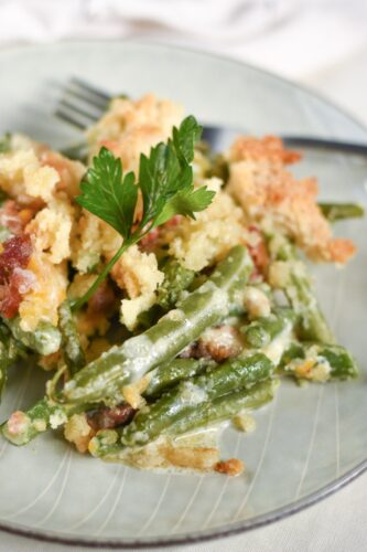 sweetketolife.com-green-bean-casserole-with-cheese-with-bacon
